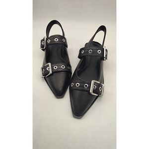 Quince Black Buckle Strap Women's Shoes
